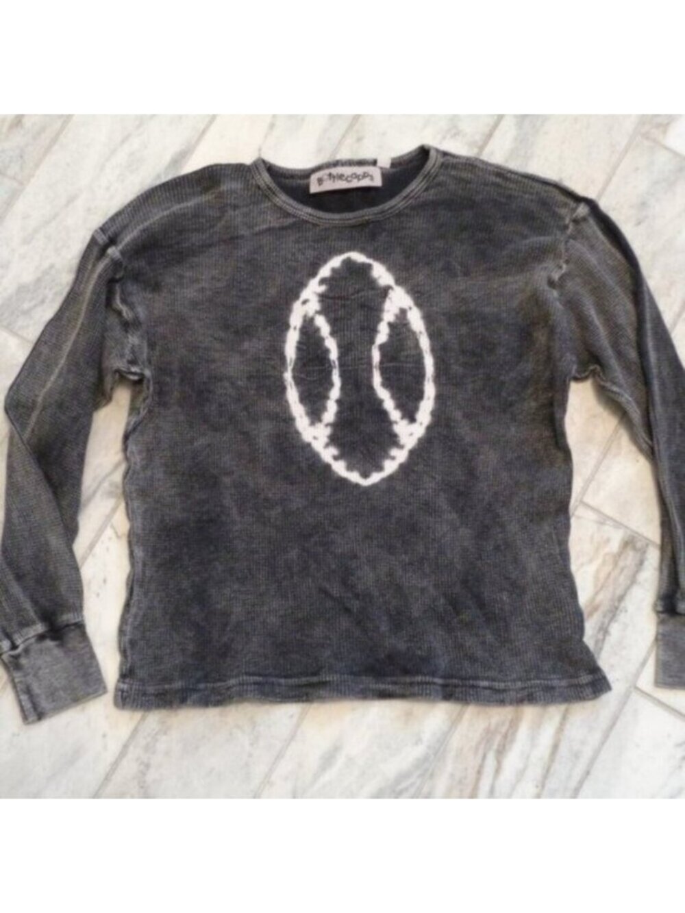 New Bottlecapps girls size 6 black/gray/white thermal look Boutique top